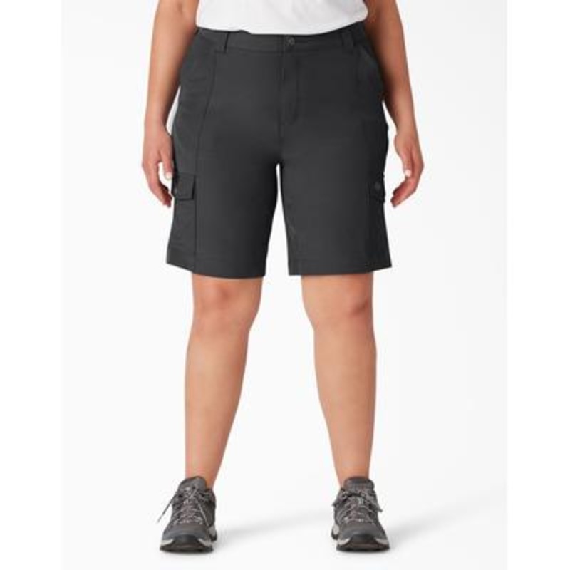 Dickies Women’s Cooling Slim Fit Cargo Shorts (Black) Waist Size 22