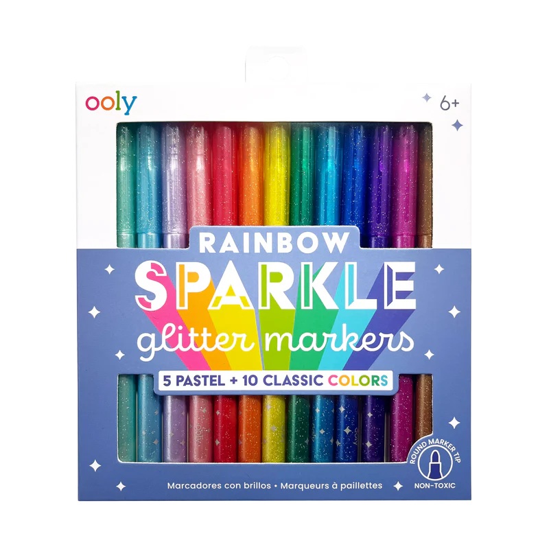 Ooly Rainbow Sparkle Glitter Markers (15 Set)