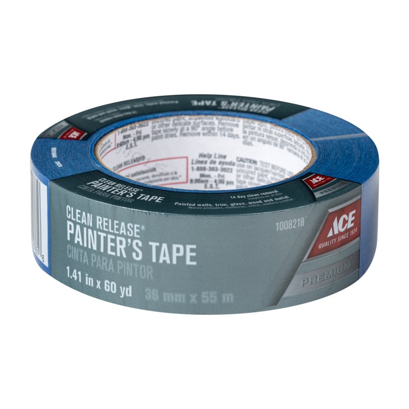 Ace Clean Release 1.41 in. W X 60 yd L Blue Medium Strength Painter’s Tape 1 pk