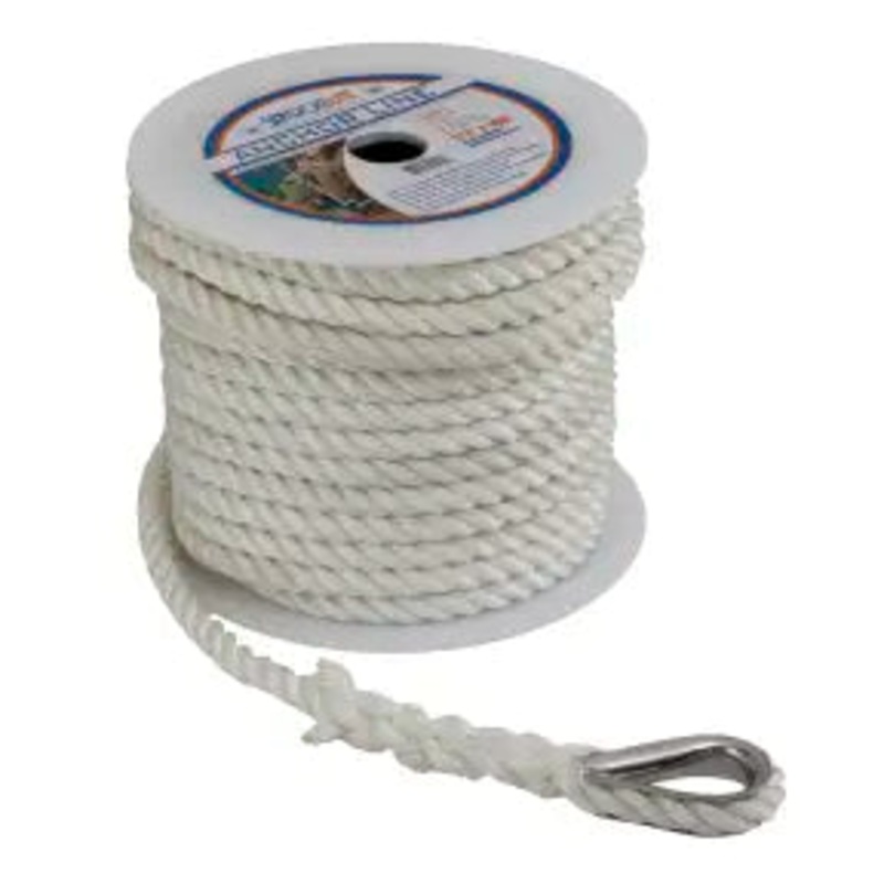 Sea-Dog Twisted Nylon Anchor Line with Thimble, 3/8 x 200′