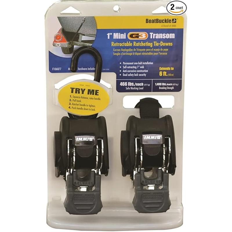 BOATBUCKLE Mini G3 Retractable Transom Tie-Down