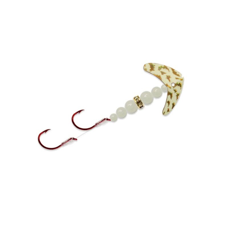 Double Whammy Mini Kokanee Pro Size 4 Glow Gold Tiger/White