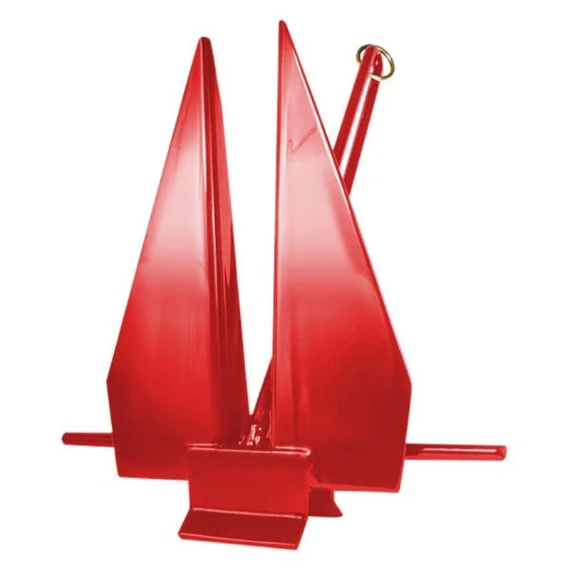 Greenfield Products 8 lb Red Vinyl Coated Iron Slip Ring Fluke Anchor
