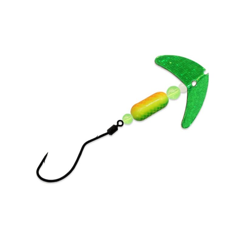 Smile Blade SpinDrift Walleye Size Green Sparkle/Fire Tiger
