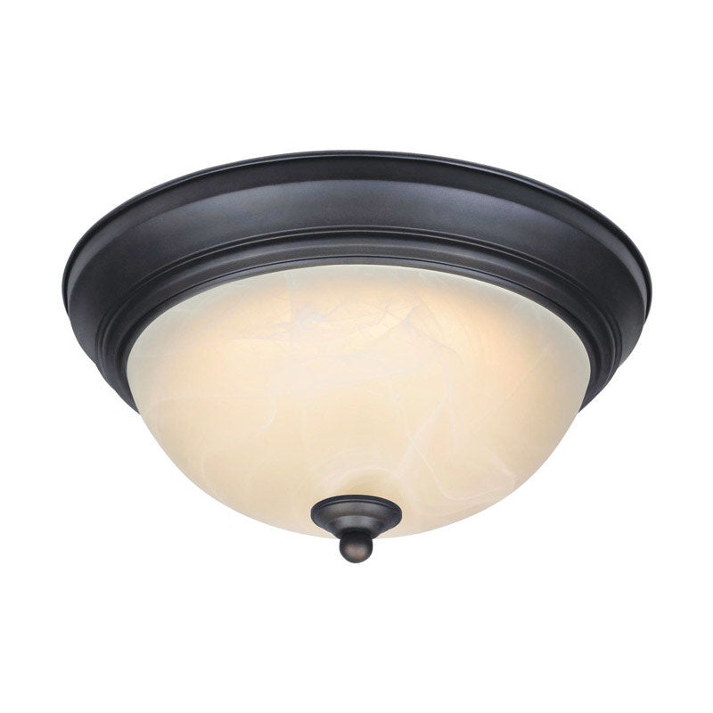 Westinghouse 4.75 in. H X 11 in. W X 11 in. L Oil Rubbed Bronze White Ceiling Fixture