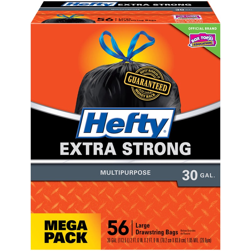 Hefty CinchSak 30 gal No Scent Trash Bags Drawstring 56 pk