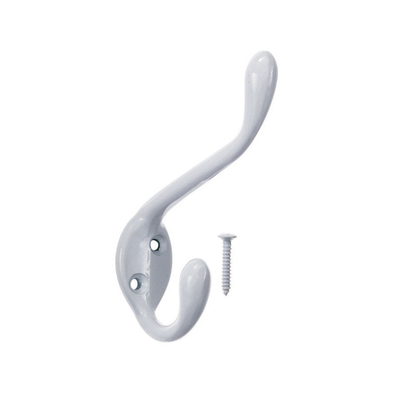 Ace 3-1/2 in. L White Metal Large Garment Hook 1 pk
