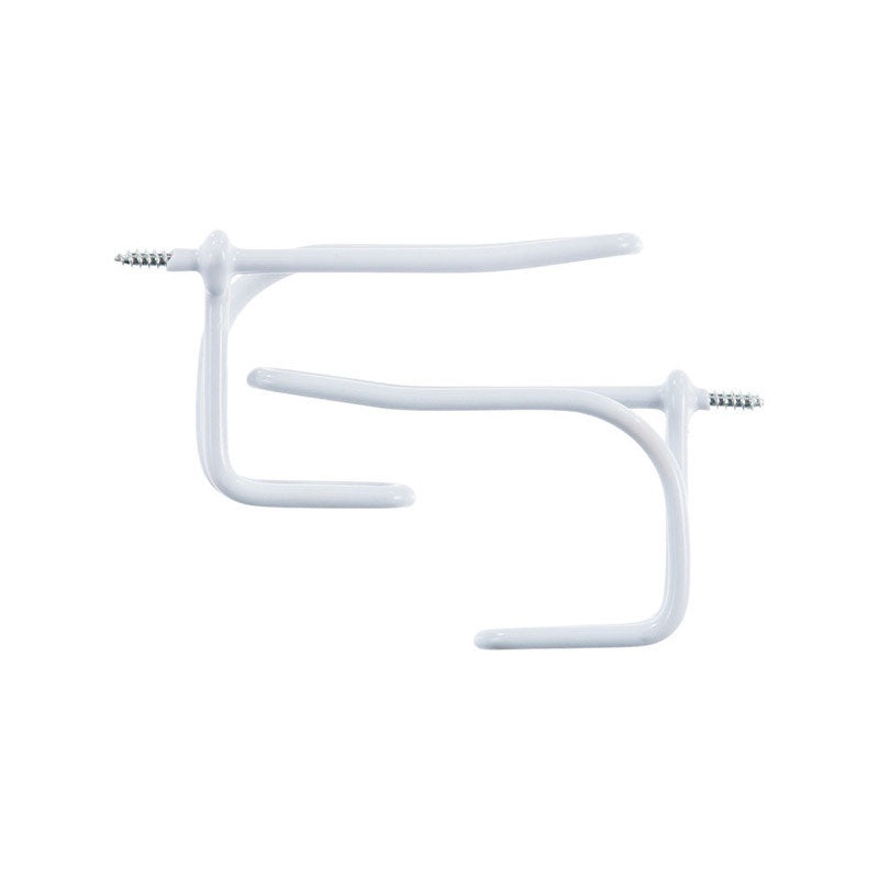Ace 3-1/4 in. L Vinyl Coated White Metal Medium Coat and Hat Garment Hook 35 lb. cap. 2 pk