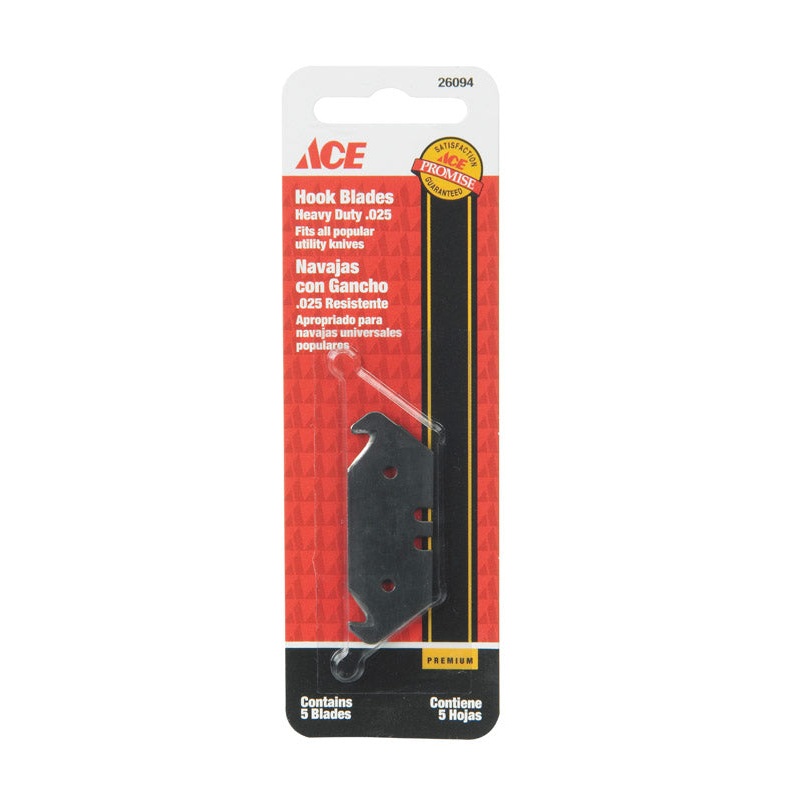 Ace Carbon Steel Heavy Duty Straight Edge Replacement Blade 5 pk