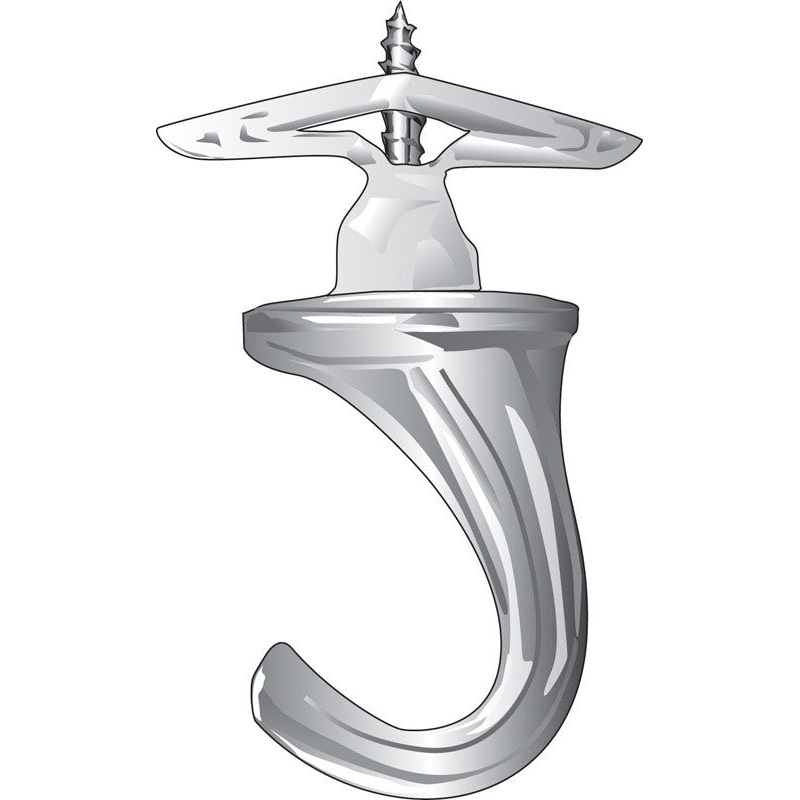 HILLMAN Small White Brass 5.7 in. L Hook 2 pk