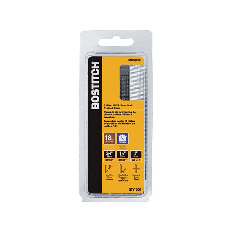 Bostitch 18 Ga. Straight Strip Brite Brad Nails 900 pk