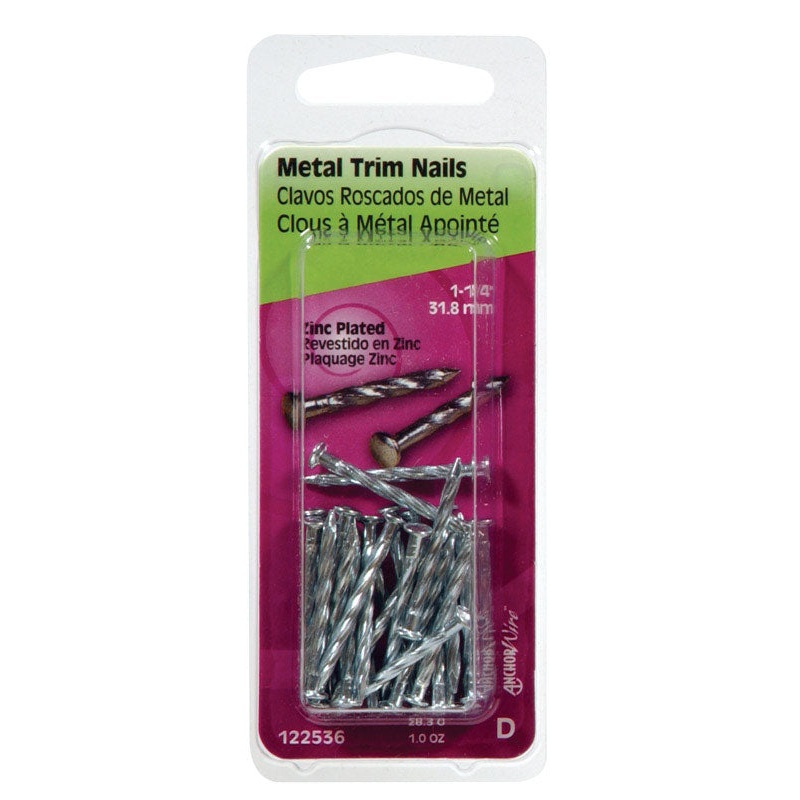 HILLMAN Anchor Wire 1-1/4 in. Trim Zinc-Plated Steel Nail Flat Head 1 oz