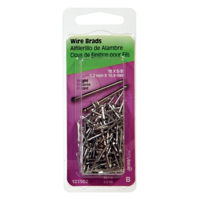 HILLMAN Anchor Wire 18 Ga. X 5/8 in. L Bright Steel Brad Nails 1 pk 2 oz