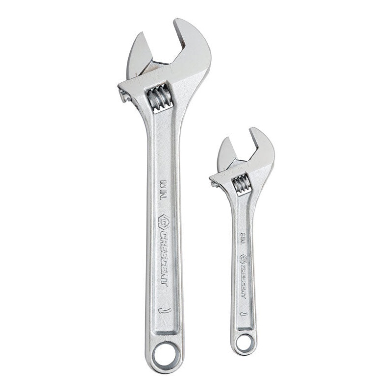 Crescent Metric and SAE Adjustable Wrench Set 6 and 10 in. L 2 pc
