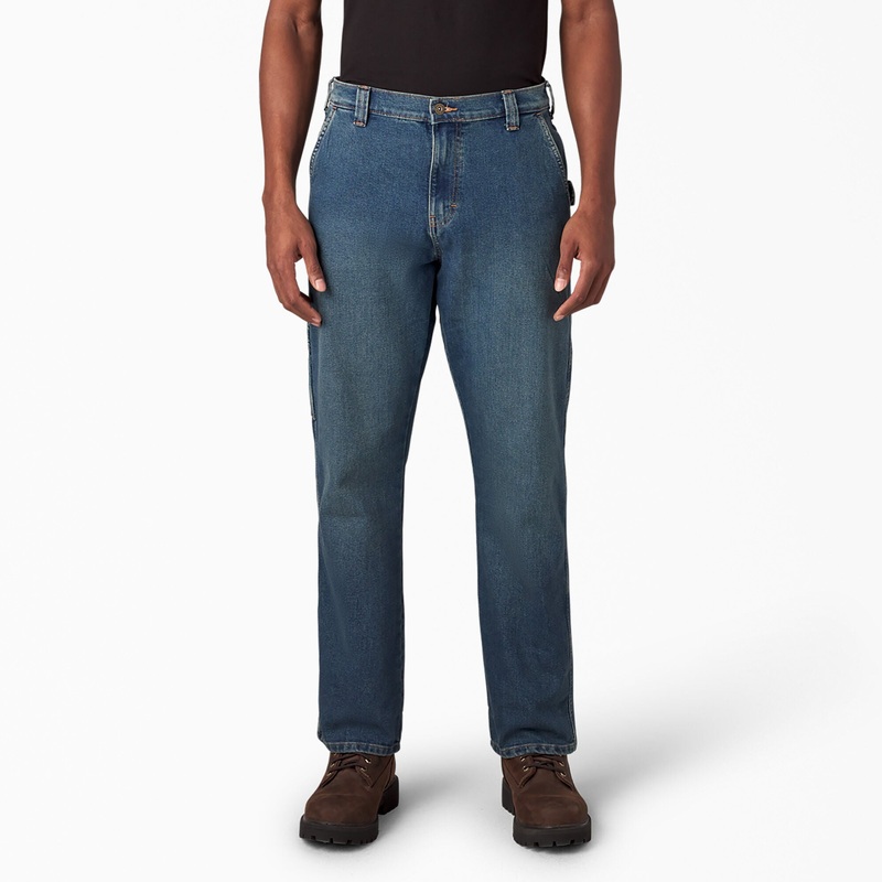 Dickies FLEX Regular Fit Carpenter Utility Jeans (Tined Denim Wash) Size 34×34