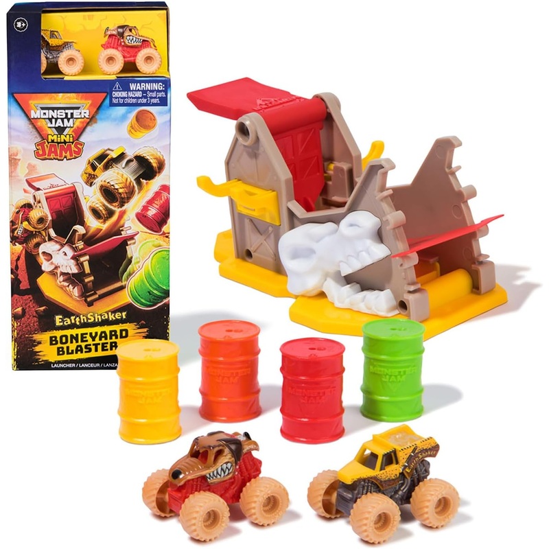 Monster Jam Mini Jams Earthshaker Boneyard Blaster Playset