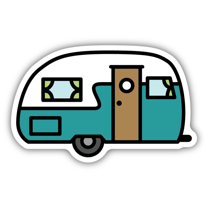 Retro Camper Large Sticker