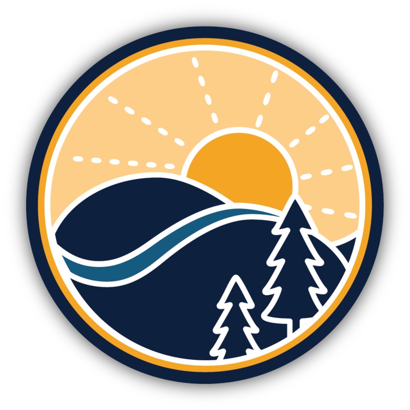 Sunset Over Hills Large Sticker