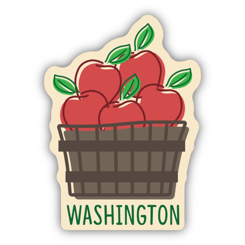 WA Barrel of Apples Large Sticker