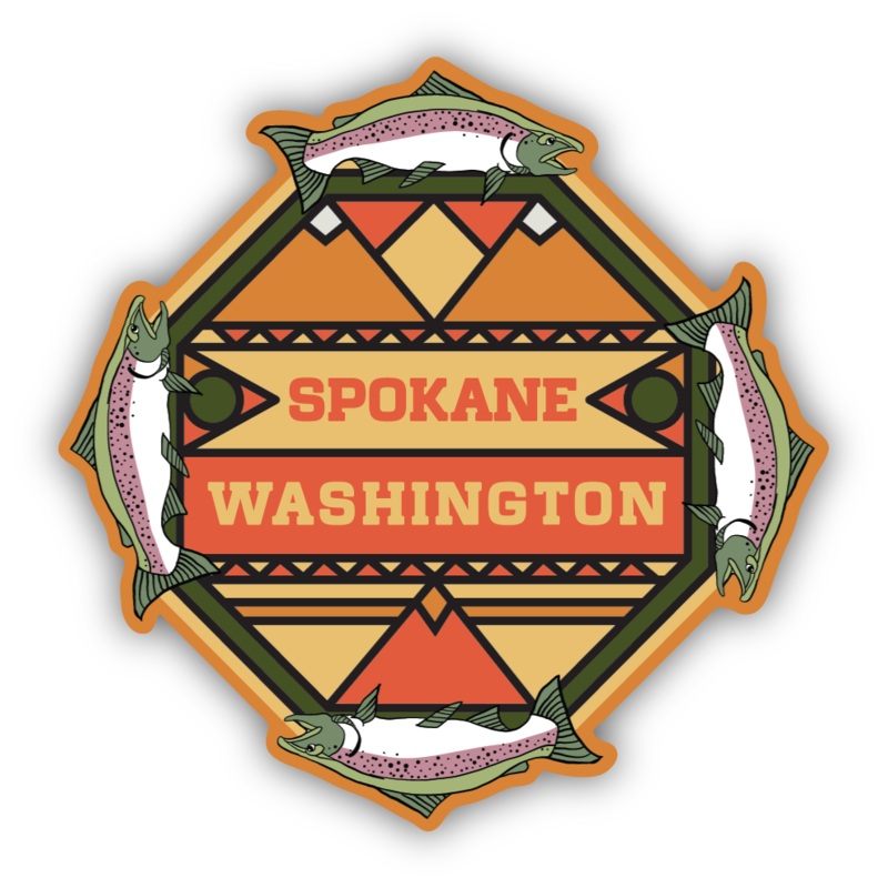 Salmon Mosaic Sticker