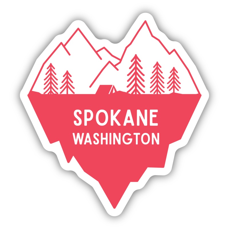Spokane, WA Mountain Heart Large Sticker