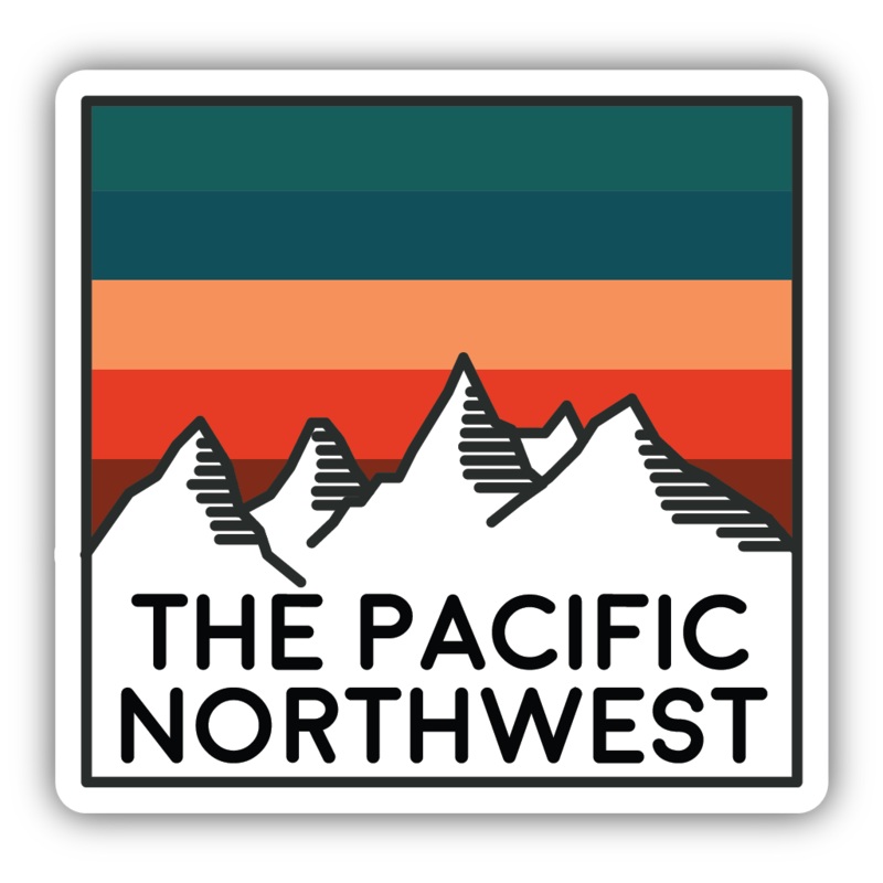 The PNW Mountain Large Sticker