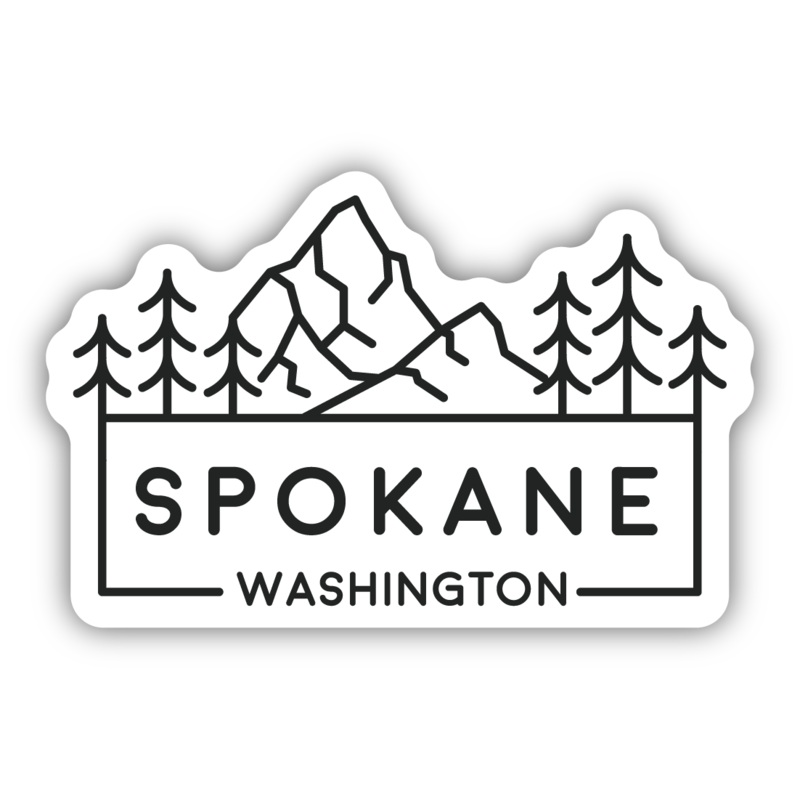 Trees And Mountain Large Sticker