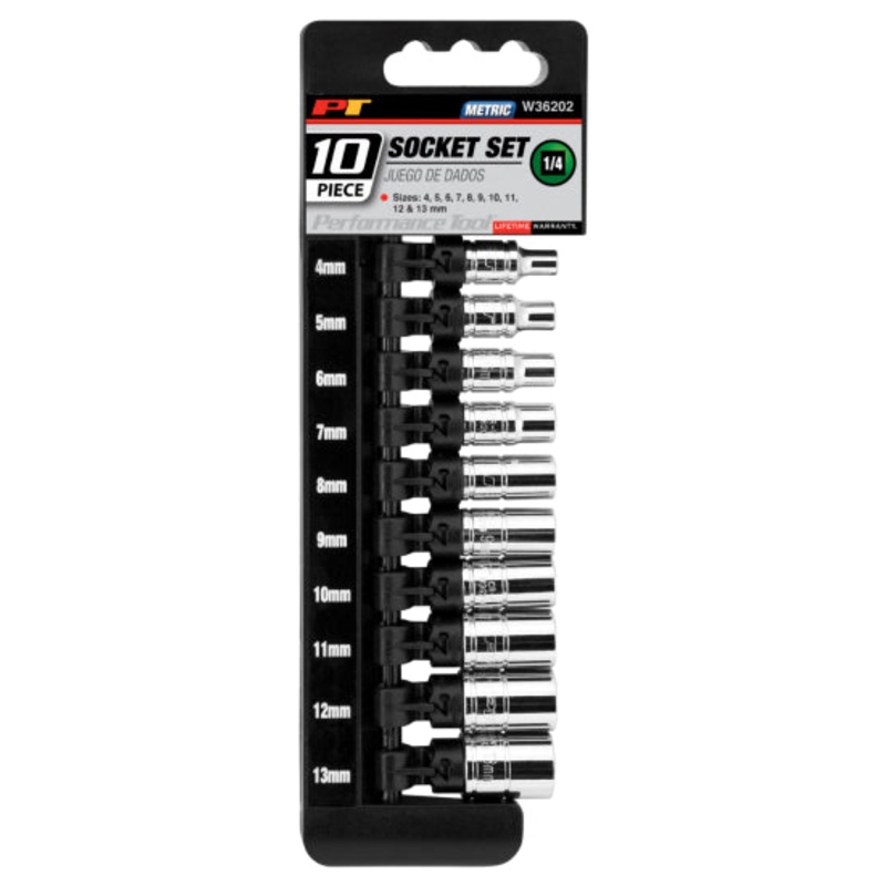 10 pc. 1/4 in. Dr. 6pt Metric Socket Set
