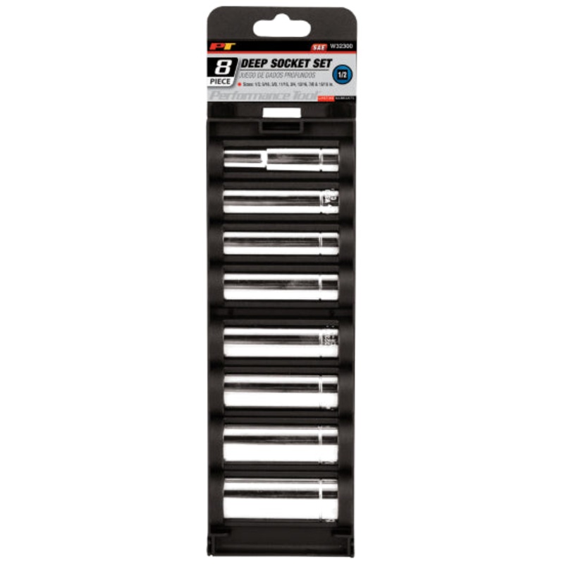 8 pc. 1/2 in. Dr. SAE DW Socket Set