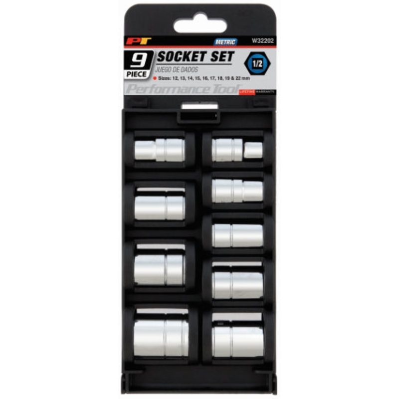9 pc. 1/2 in. Dr. Metric Socket Set