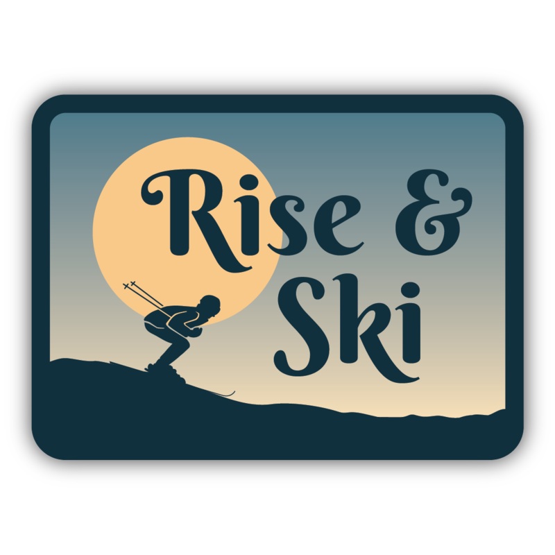 Rise And Ski Large Sticker
