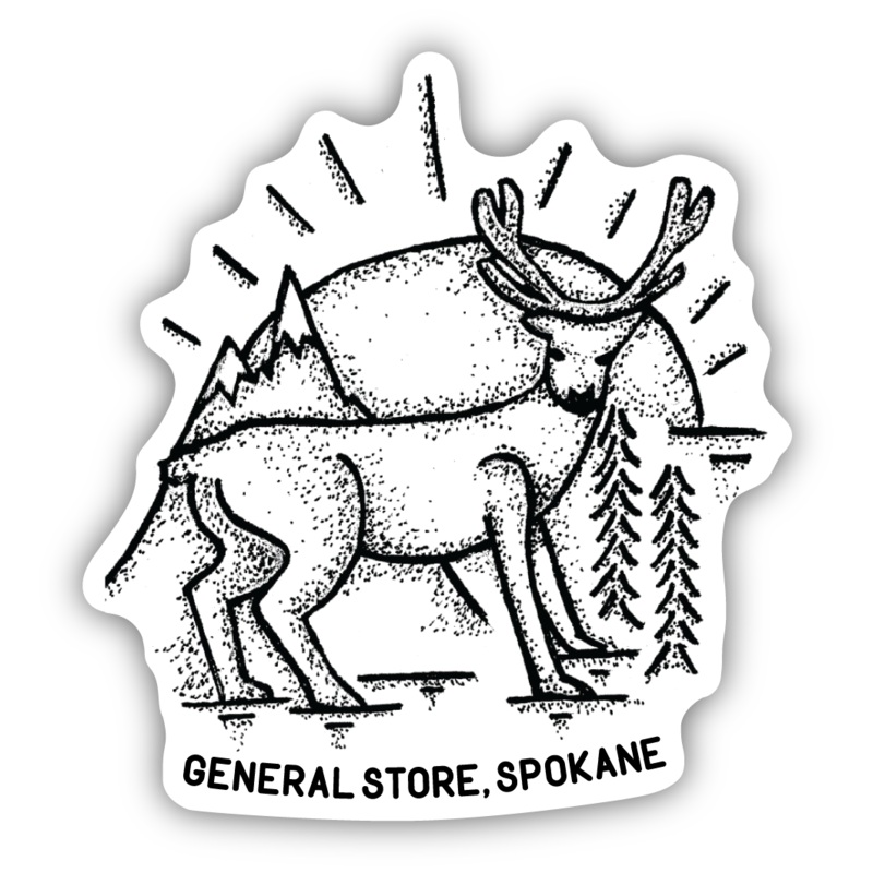 Spokane Sun Deer Large Sticker