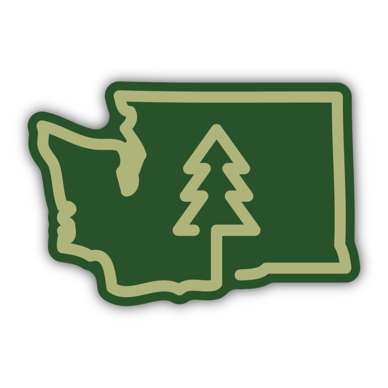WA Tree Outline Small Diecut Sticker