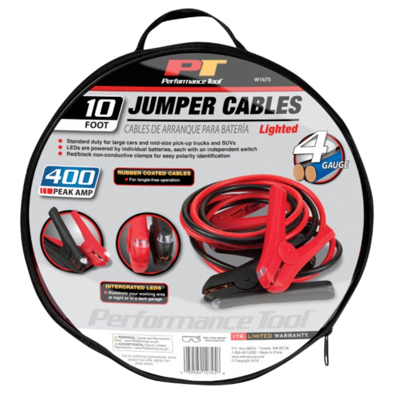 10 ft. 4GA Lighted Jumper Cables