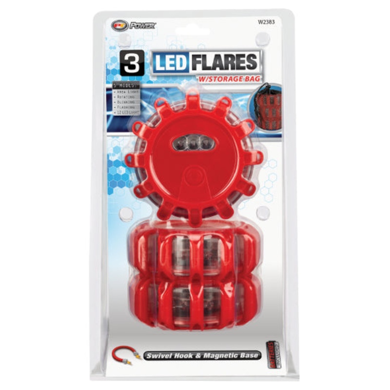 3Pk Led Road Flares W/Bag