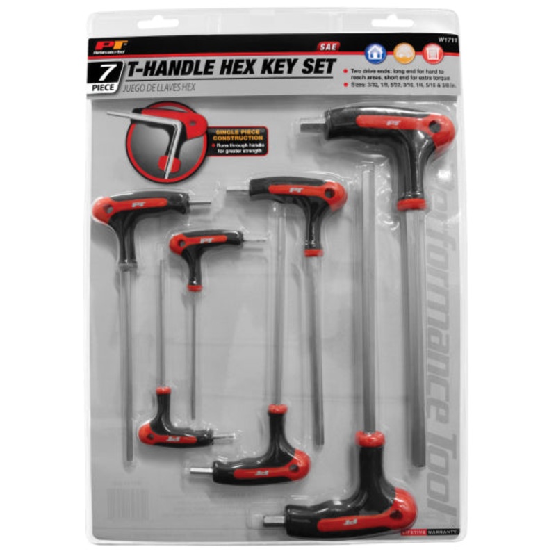 7 pc. SAE T-Handle Hex Key Set
