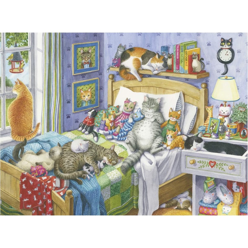 Ravensburger Cat Nap 500 Piece Large Pieces Jigsaw Puzzle for Adults, Every Piece is Unique, Softclick Technology Means Pieces Fit Together Perfectly