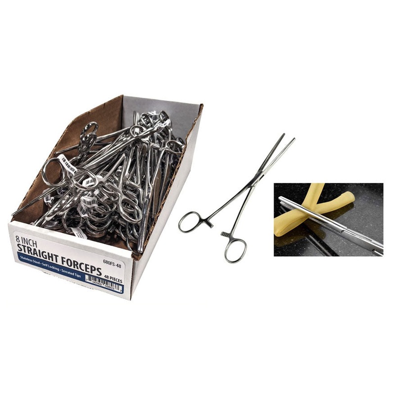 8 Stainless Steel Straight Forceps, Made in Pakistan