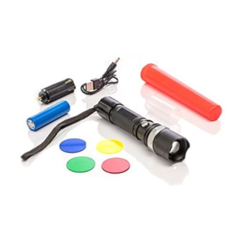 Deluxe 5-Watt Rechargeable Flashlight Set – Traffic Wand (500 Lumens) – Rechargeable Battery Included
