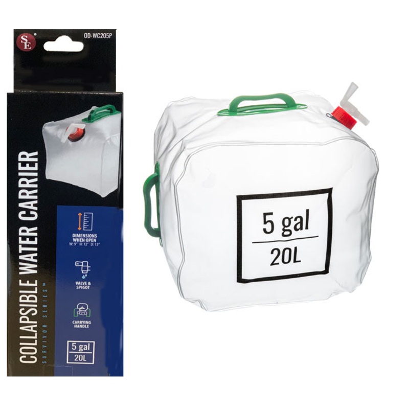 SE Survivor Series Collapsible Water Carrier 20L (5 Gallon) ( 9x12x13 Open Dimensions)