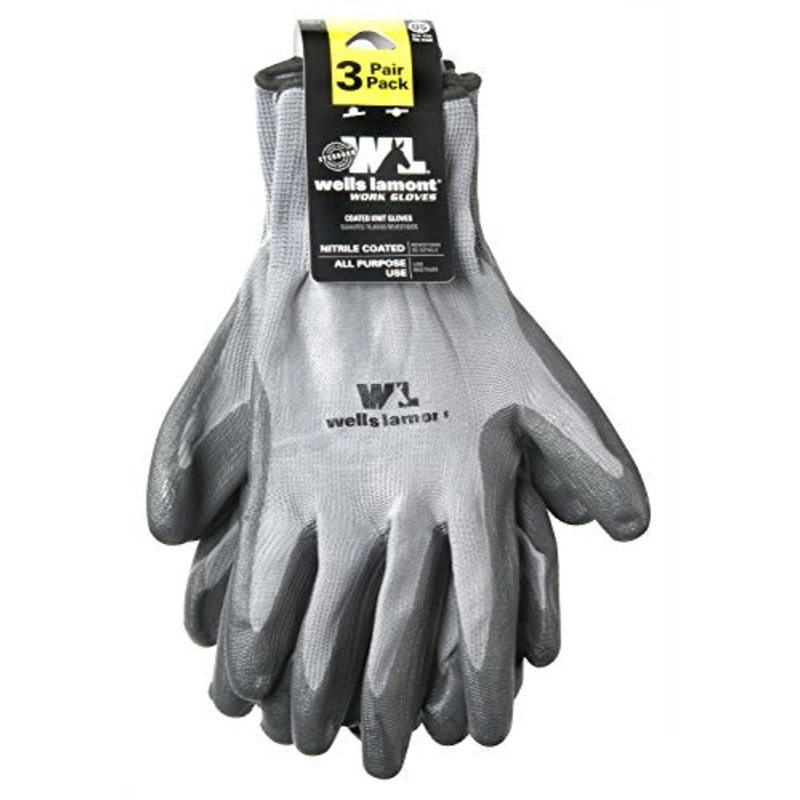 Wells Lamont 546LF Mens Nitrile Coated Knit Gloves- 3 Pack
