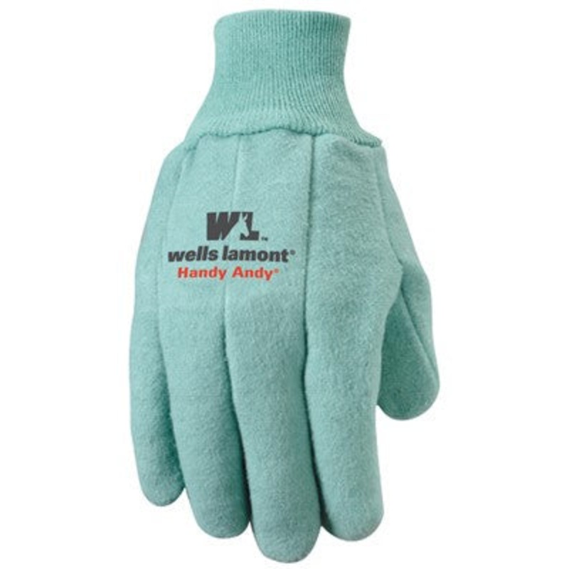 Wells Lamont Handy Andy Mens Chore Work Gloves, Cotton/Polyester, Green, Large