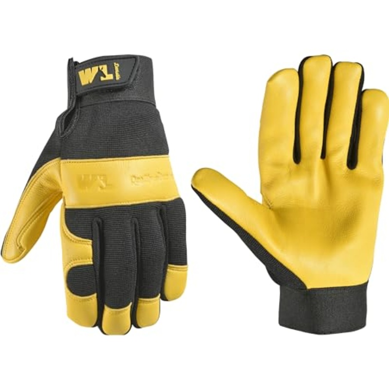 Wells Lamont Men’s Deerskin Goldenrod Leather Gloves, Soft Hybrid Leather, Medium