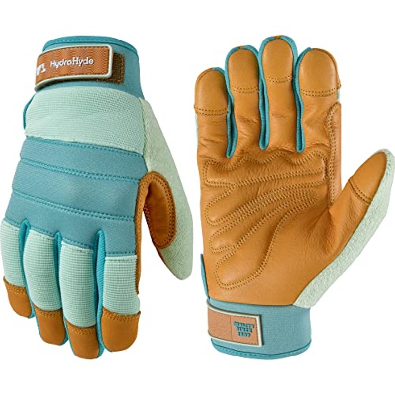 Wells Lamont Women’s HydraHyde Water-Resistant Leather Palm Hybrid Work Gardening Gloves, Small