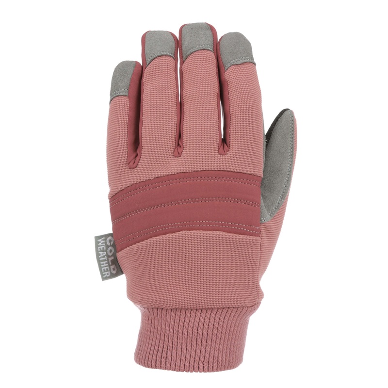 Wells Lamont Womens Slip-On Warm Fleece-Lined Synthetic Leather Palm Winter Gloves-Large