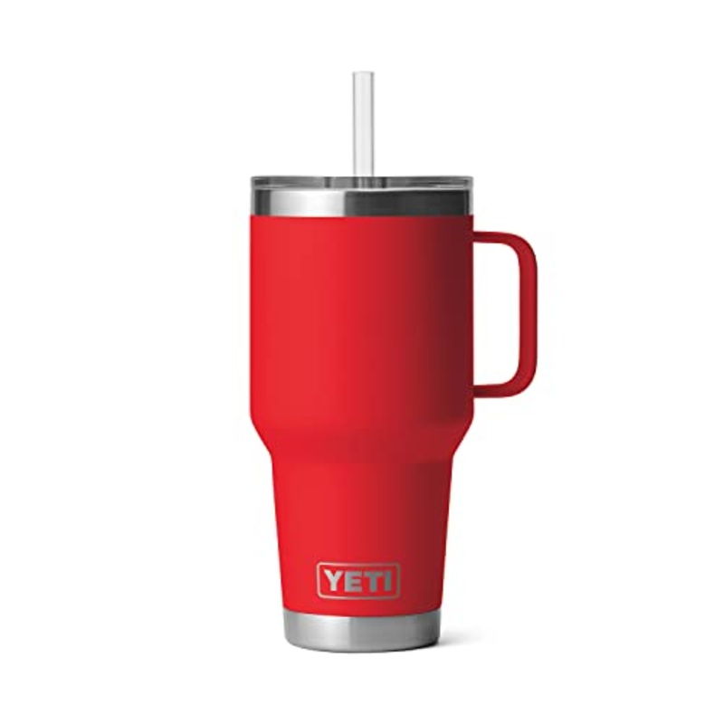 Yeti Rambler 25oz Mug with Straw Lid Rescue Red