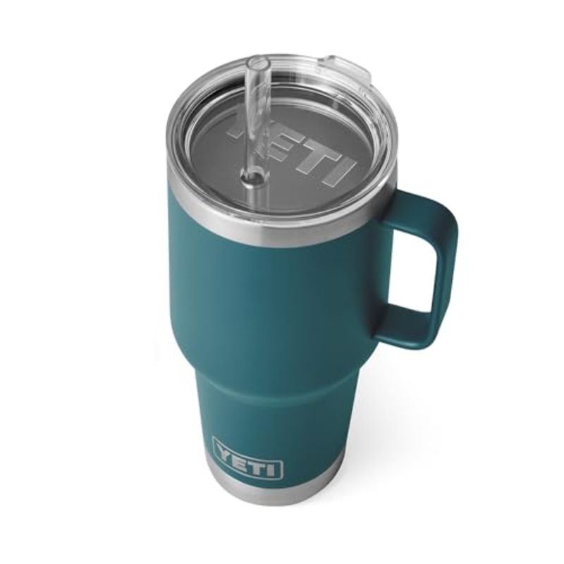 YETI Rambler 35 Oz Straw Mug, Vacuum Insulated, Stainless Steel, Agave Teal