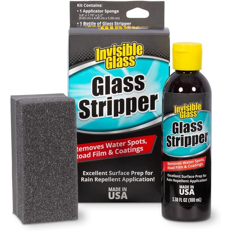 Invisible Glass 3.38-Ounce Glass Stripper Water Spot Remover Kit Eliminates Coatings, Waxes, Oils and More to Polish and Restore Automotive Glass , white