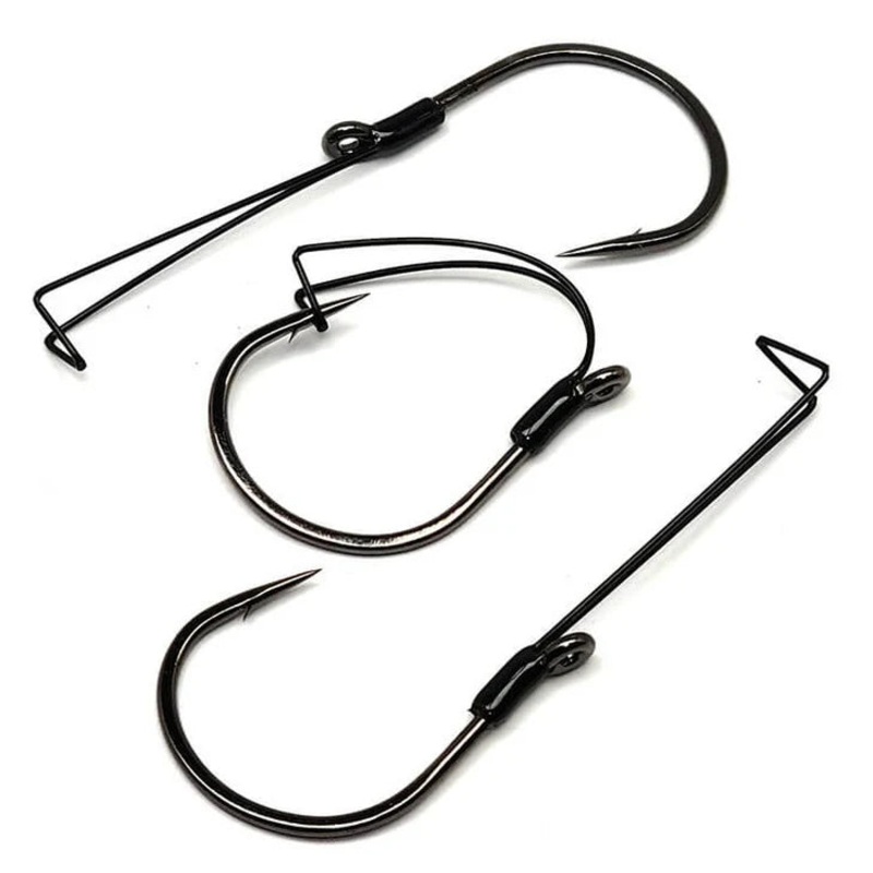 Gamkatsu Black Finesse Wide Gap Hook, Weedless, Size 2 (5 Pack)