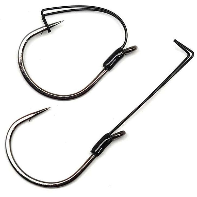 Gamkatsu Black Finesse Wide Gap Hook, Weedless, Size 4 (5 Pack)